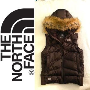North Face Vest With Fur Hood